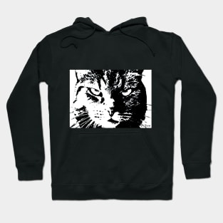 ANGRY CAT POP ART - BLACK & WHITE Hoodie